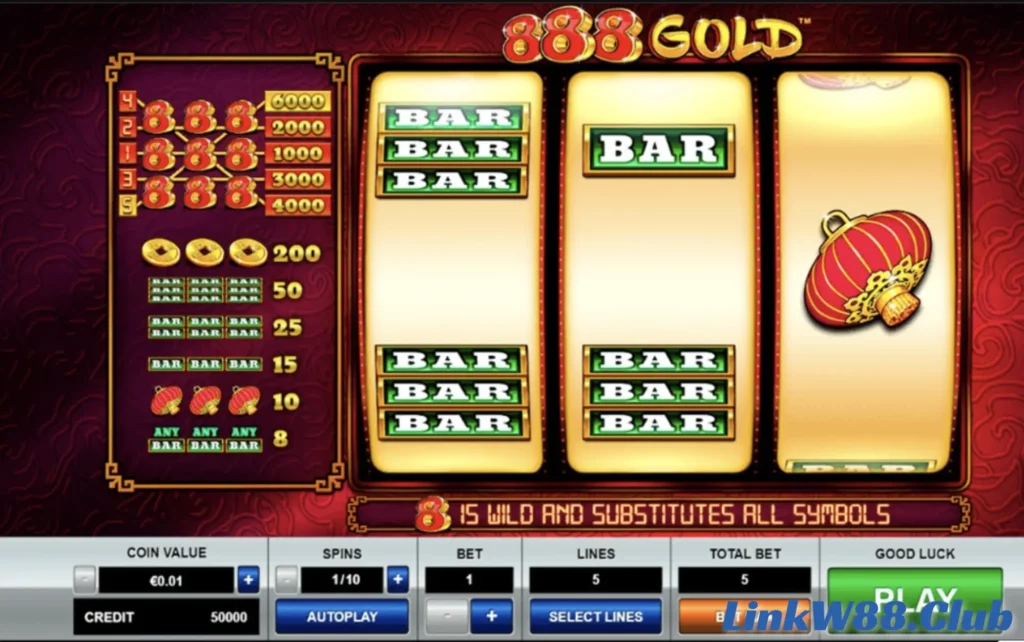 Thử sức với game Slot 888 Gold tại W88